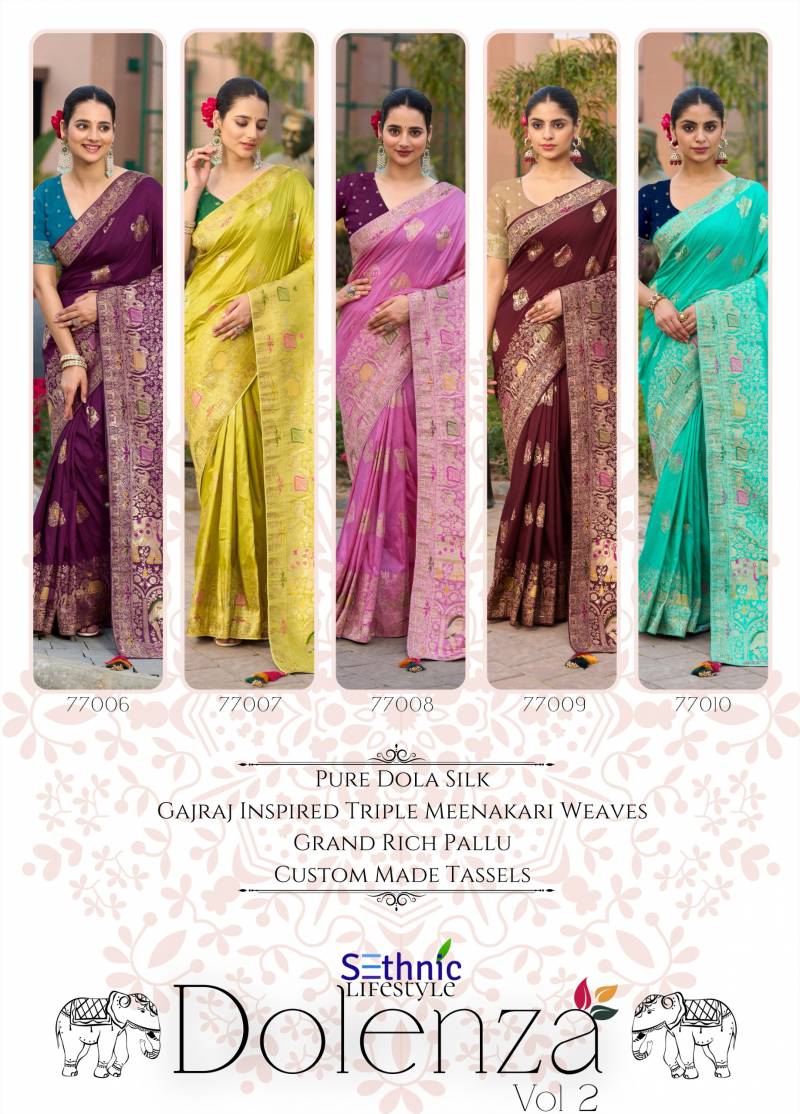 Sethnic Dolenza Vol 2 Hand-Dyed Dola Silk Sarees Collection - Image 6