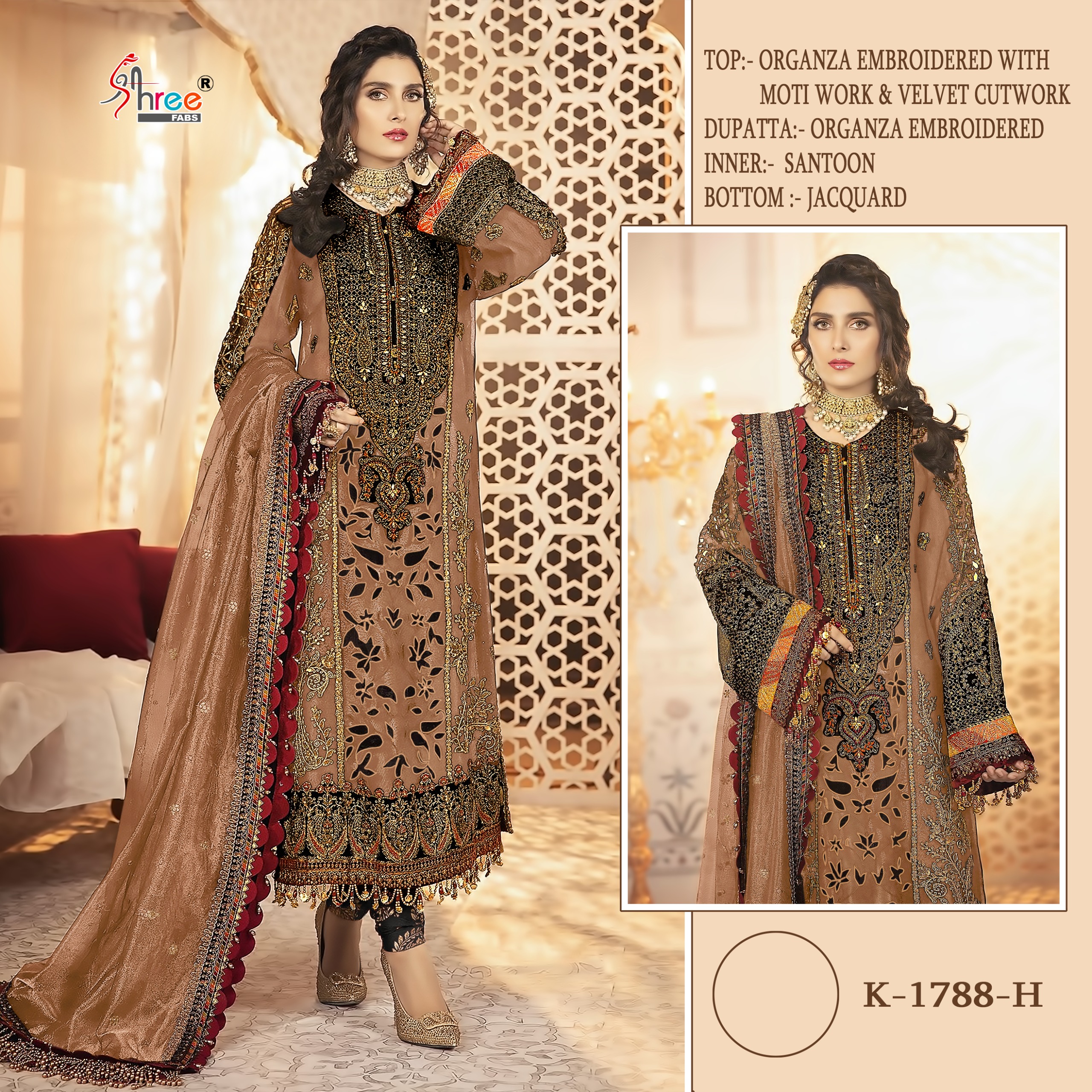 Shree K 1788 Organza Embroidered Wholesale Pakistani Eid Collection - Image 3