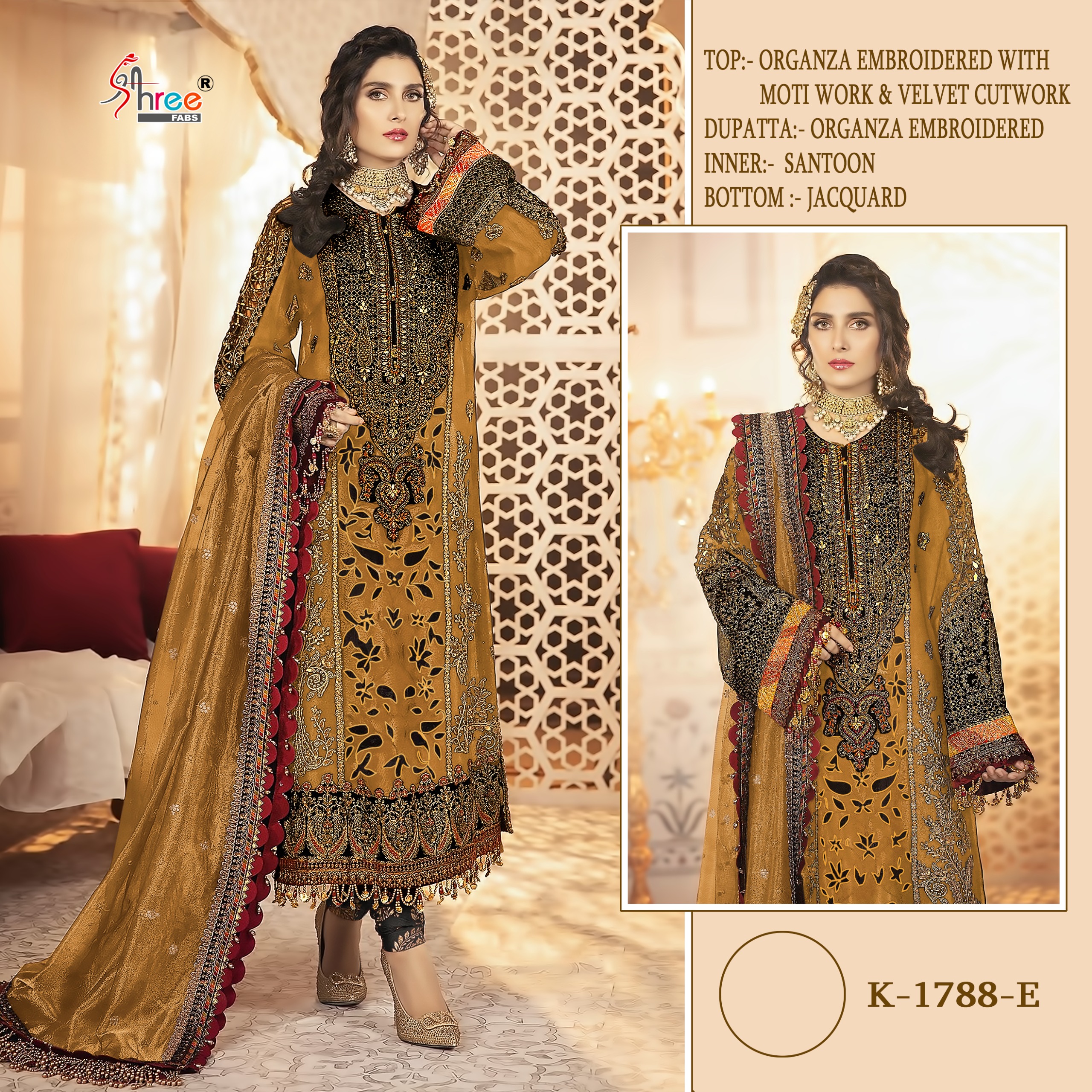 Shree K 1788 Organza Embroidered Wholesale Pakistani Eid Collection - Image 4