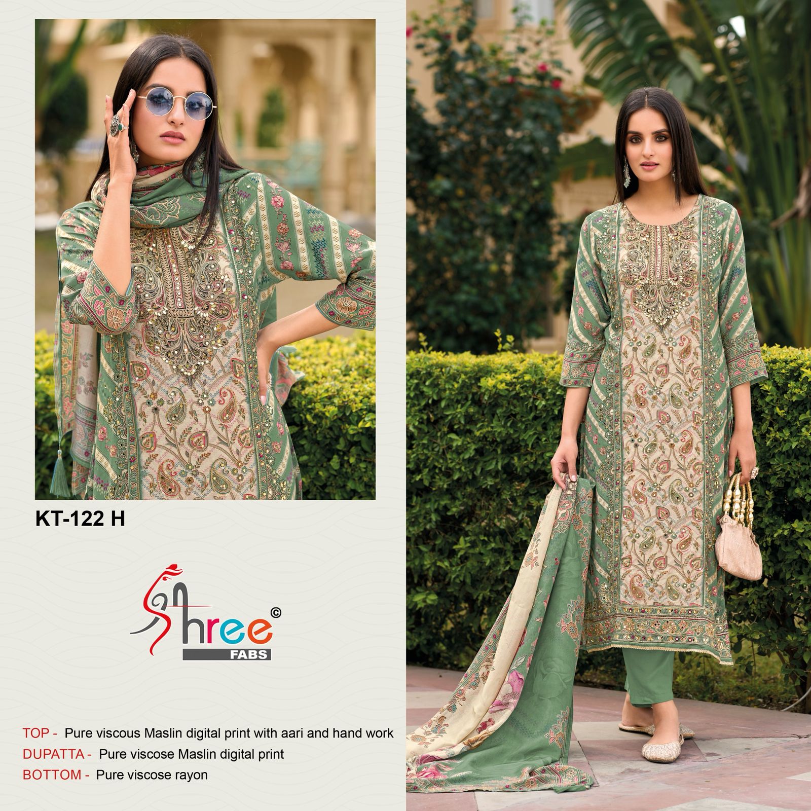 Shree Kt 122 E To H Digital Printed Wholesale Pakistani Eid Collection - Image 4