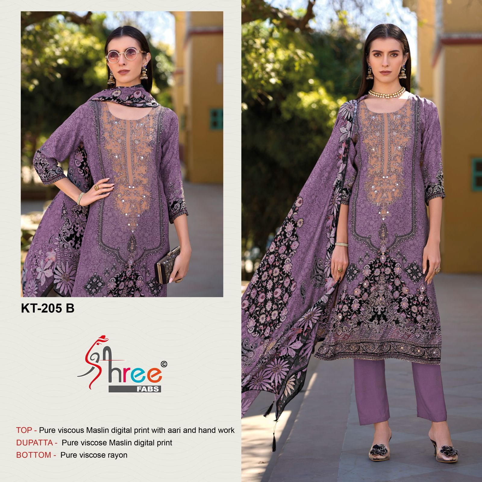 Shree Kt 205 Viscose Maslin Digital Printed Wholesale Pakistani Eid Collection - Image 4