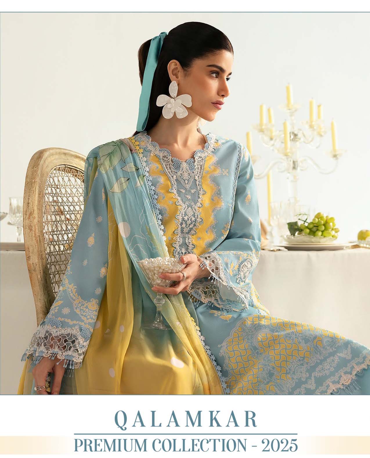 Shree Qalamkar Premiun Collection 2025 Chiffon Dupatta Wholesale Pakistani Eid Collection