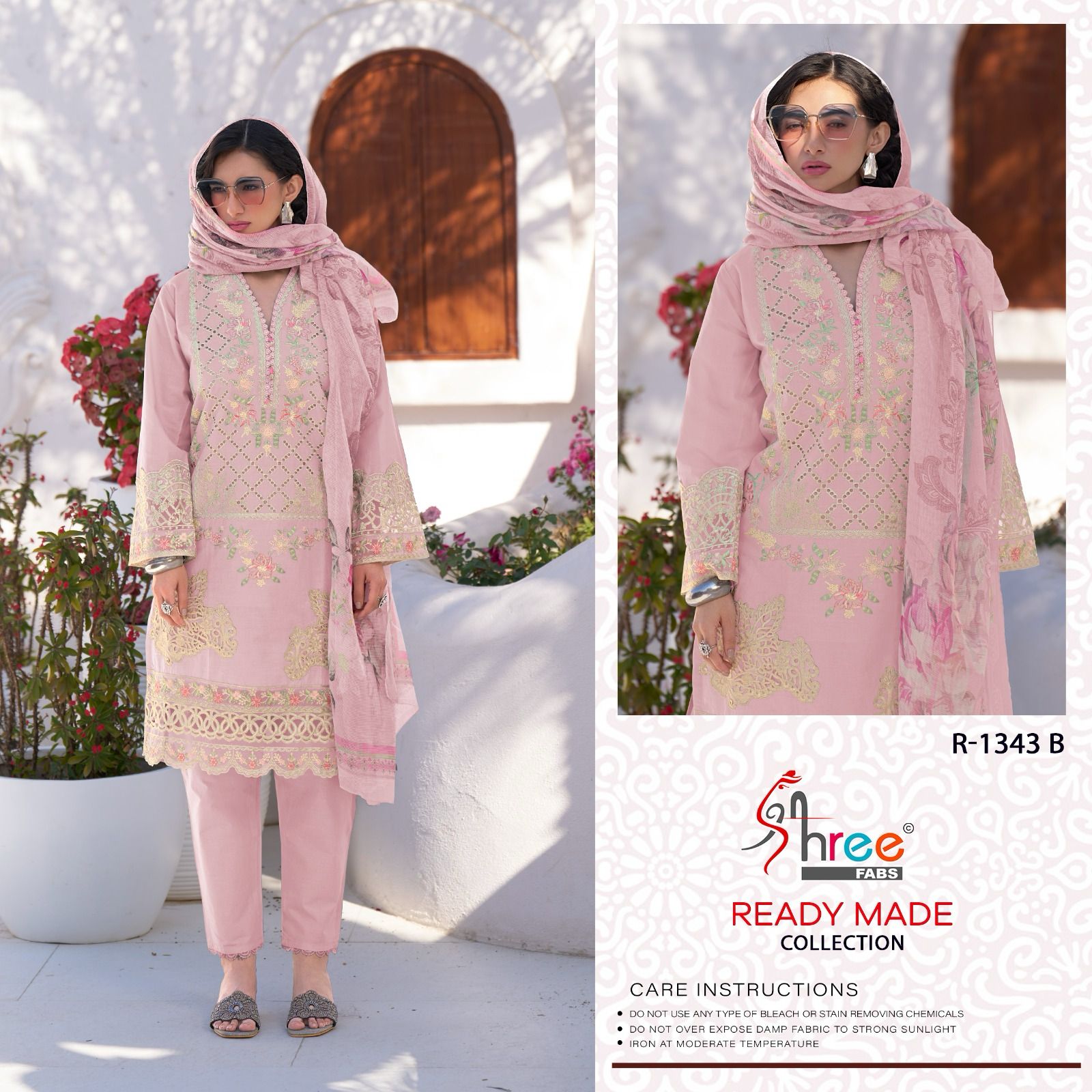 Shree R 1343 Cambric Cotton Wholesale Pakistani Readymadeeid Collection - Image 3