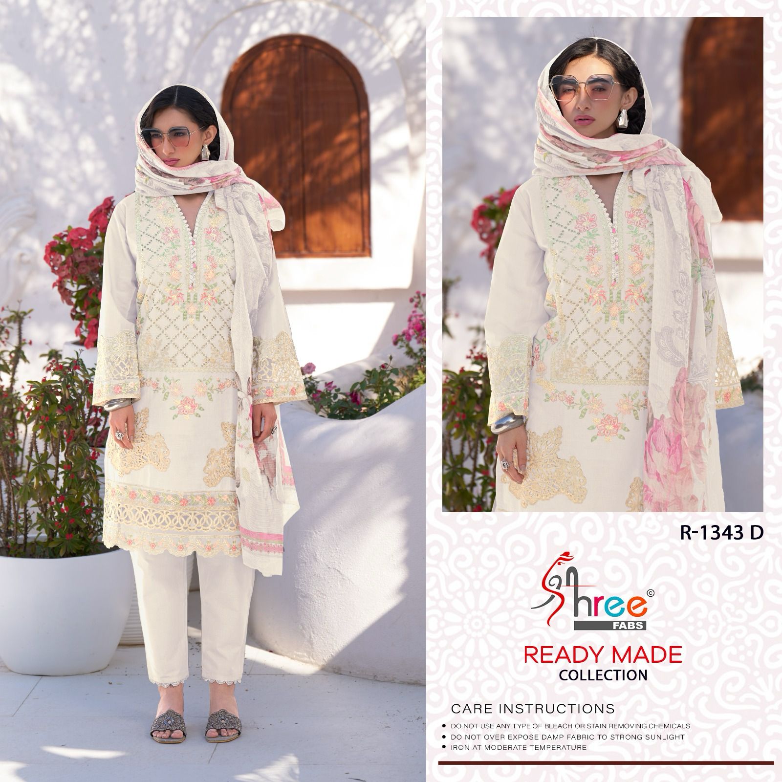 Shree R 1343 Cambric Cotton Wholesale Pakistani Readymadeeid Collection - Image 5