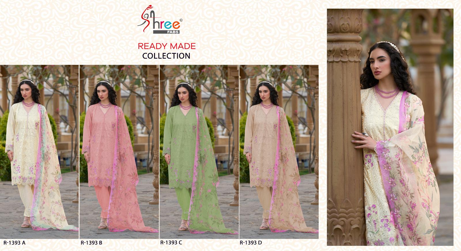 Shree R 1393 Cambric Cotton Wholesale Pakistani Readymade Eid Collection - Image 6