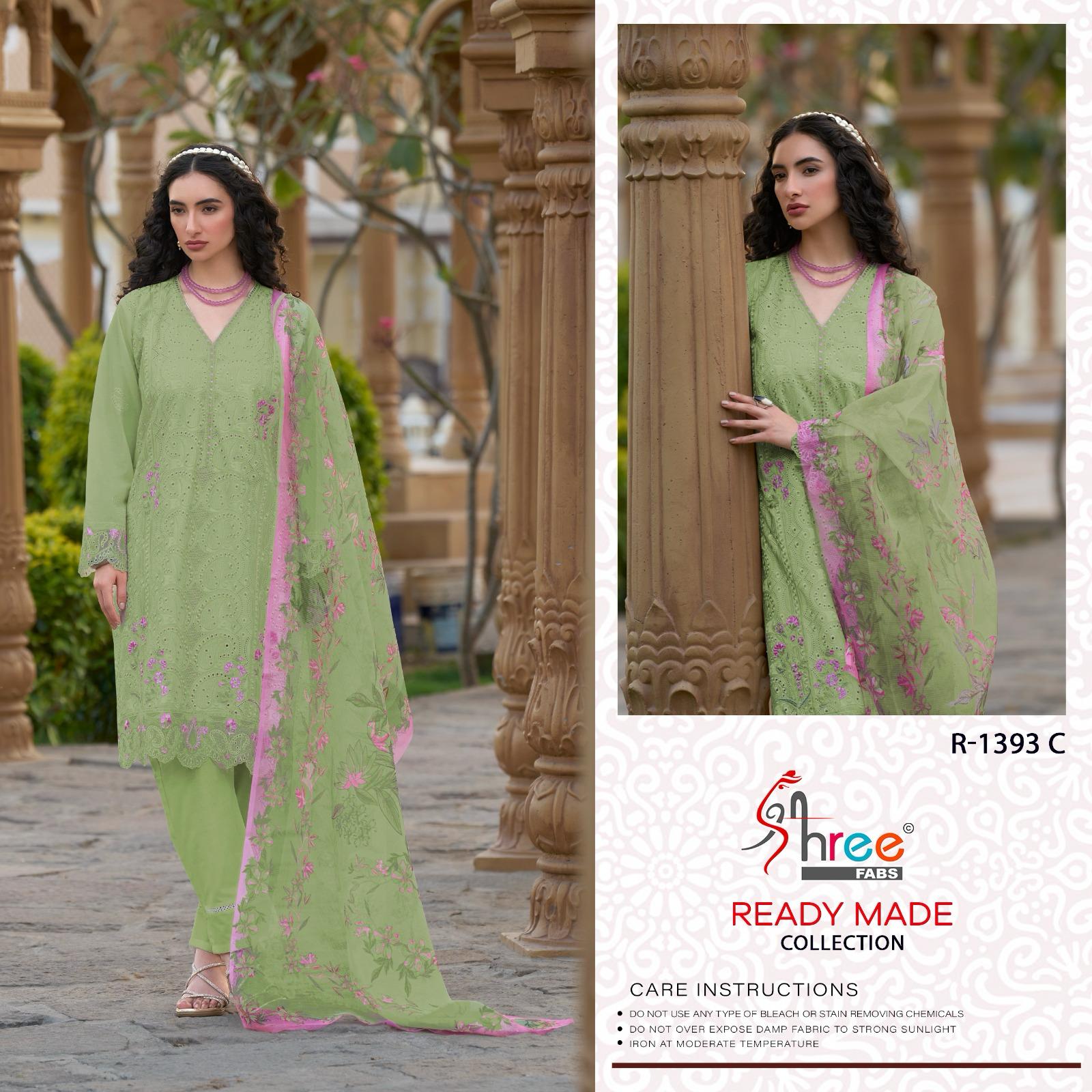 Shree R 1393 Cambric Cotton Wholesale Pakistani Readymade Eid Collection - Image 5