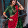 South Indian Half Saree Green Pattu Lehenga Collection