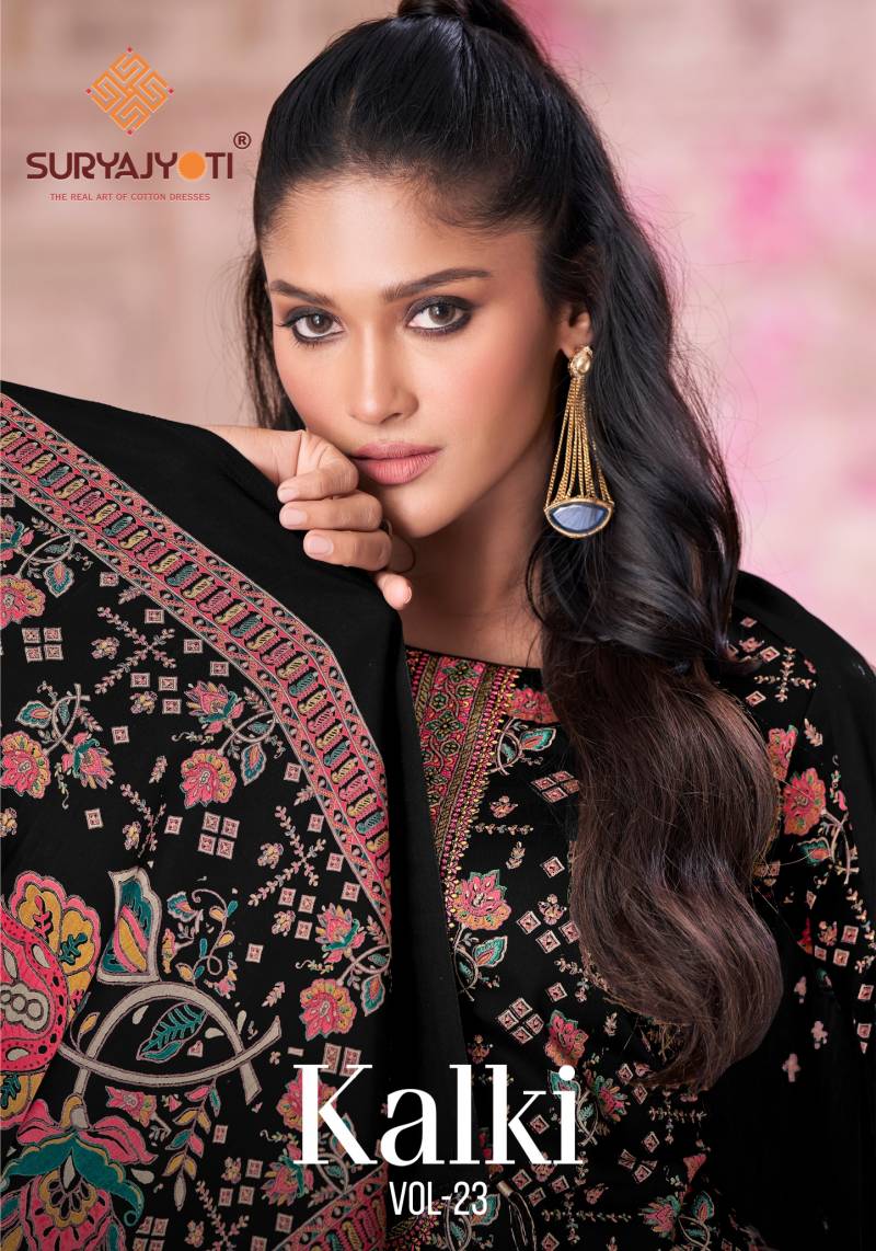 Suryajyoti Kalki Vol 23 Jam Satin Printed Wholesale Dress Material Collection