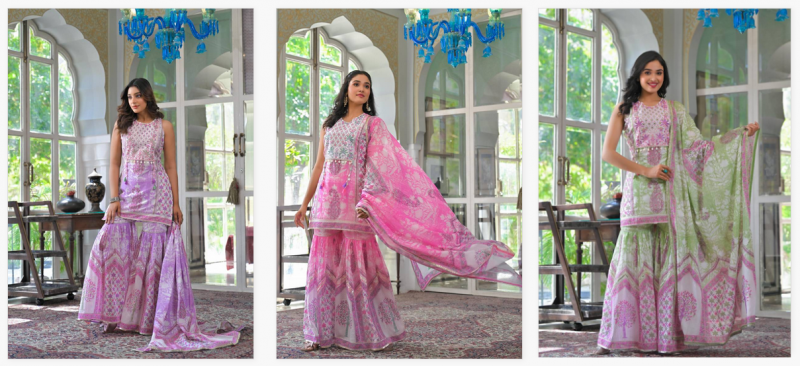 Tanyaa P 117 Cotton With Hand Work Sharara Set Wholesale - Image 5