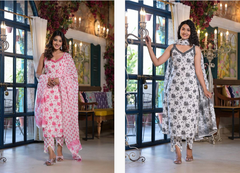 Tanyaa P 121 Cotton with Hand Work Kurti Set Wholesale Collection - Image 3