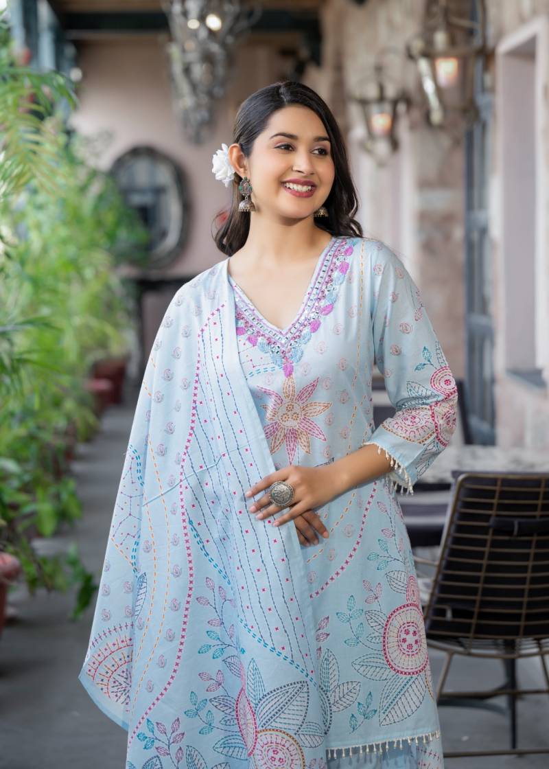 Tanyaa P 127 Cotton with Hand Work Kurti Set Collection