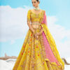 Tathastu Anaara 7608 Mustard Yellow & Pink Embroidered Silk Designer Lehenga