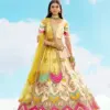 Tathastu Anaara Cream & Pink Fancy Silk Embroidered Designer Lehenga Set