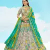 Tathastu Anaara Grey & Green Fancy Embrodered Designer Silk Lehenga Choli