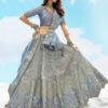 Tathastu Anaara Powder Blue & Silver Embroidered Designer Silk Lehenga Choli