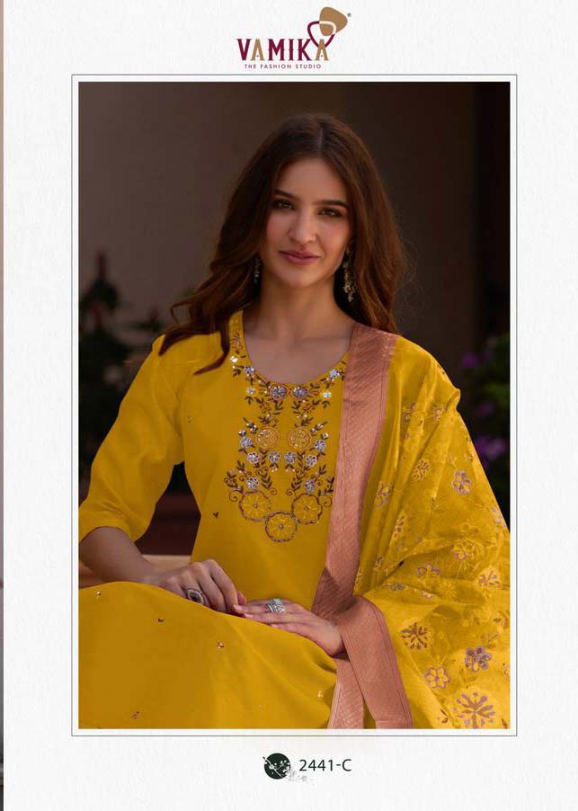 Vamika Jannat Vol-01 Hevy Viscos Vertican Silk Wholesale Readymade Salvar Suit Collection