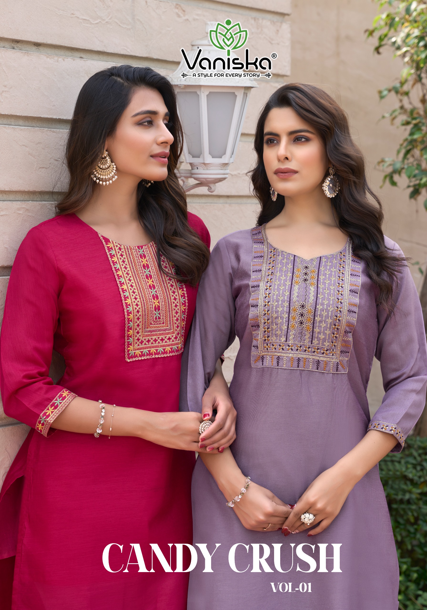 Vaniska Candy Crush Vol 1 Embroidered Wholesale Kurti Catalog