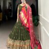 Vardan Ethnic Green Georgette Designer Lehenga Choli Collection