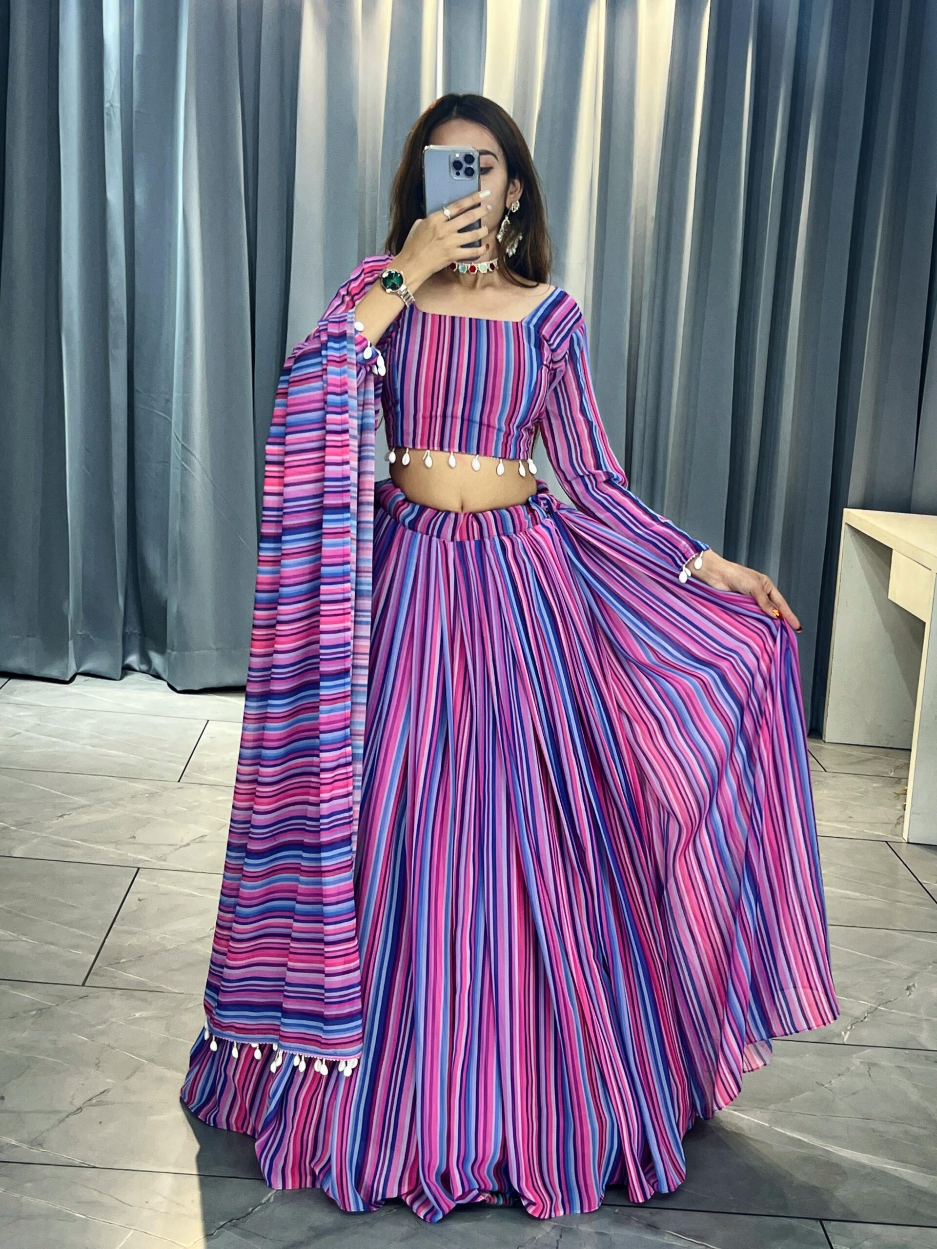 Vardan Ethnic Stitched Georgette Printed Lehenga Choli Collection