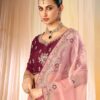 Vardan Fendi Pastel Pink Heavy Embroidered Bridal Saree