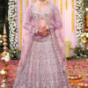 Vardan Lavender Luxe Embroidered Net Bridal Lehenga with Zari & Sequin Work