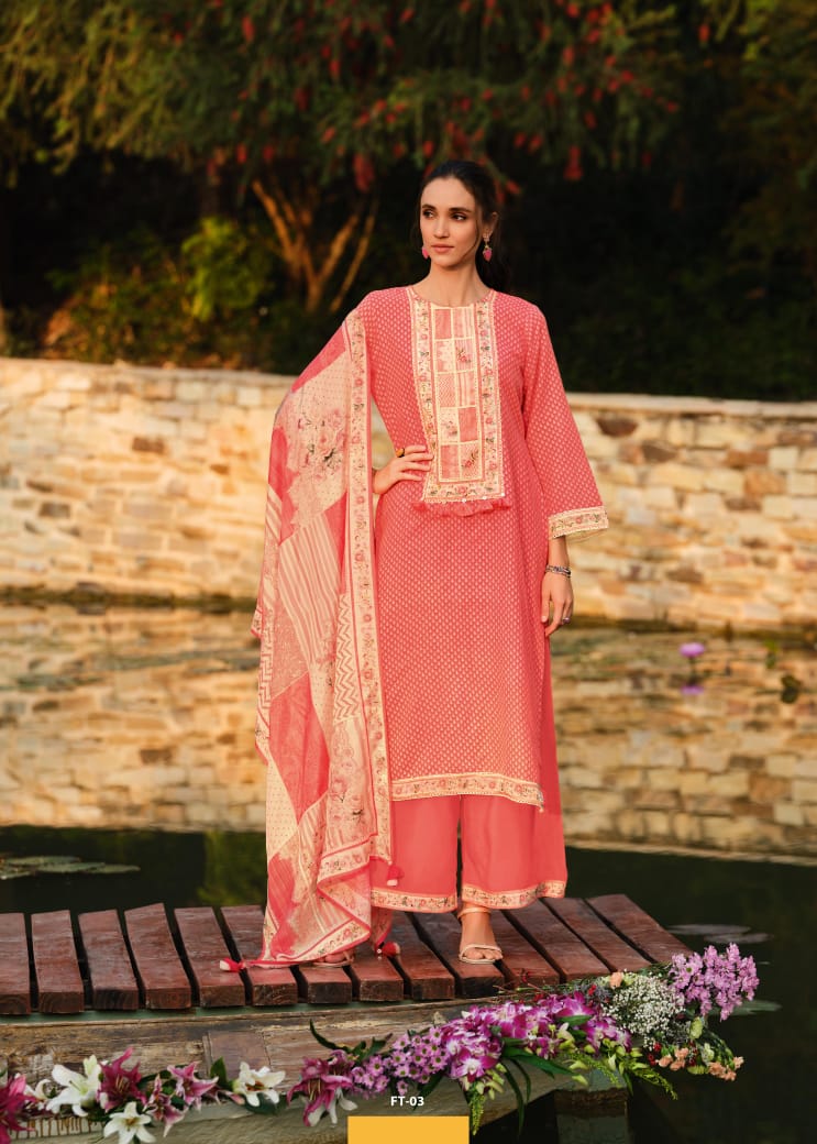 Varsha Feather Cotton Linen with Muslin Dupatta Wholesale Salwar Suit Catalog - Image 4