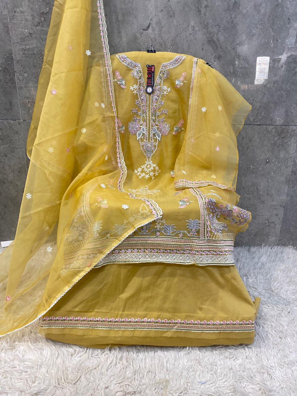 Hoor Tex Or-58,A To D Heavy Organza Wholesale Pakistani Suit Eid Collection