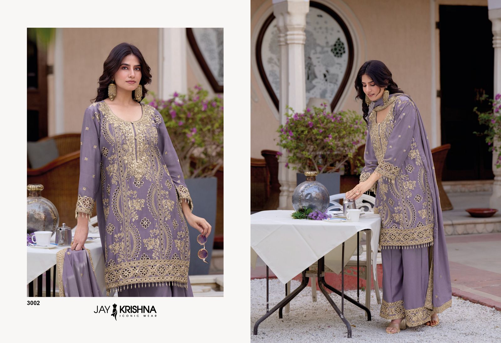 Your Choice Readymade 3 Elegant Heavy Chinon Sharara Suit Wholesale Collection - Image 3