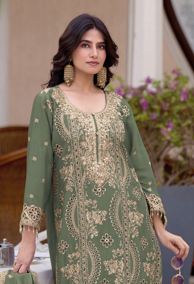 Your Choice Readymade 3 Heavy Chinon Sharara Suit Collection
