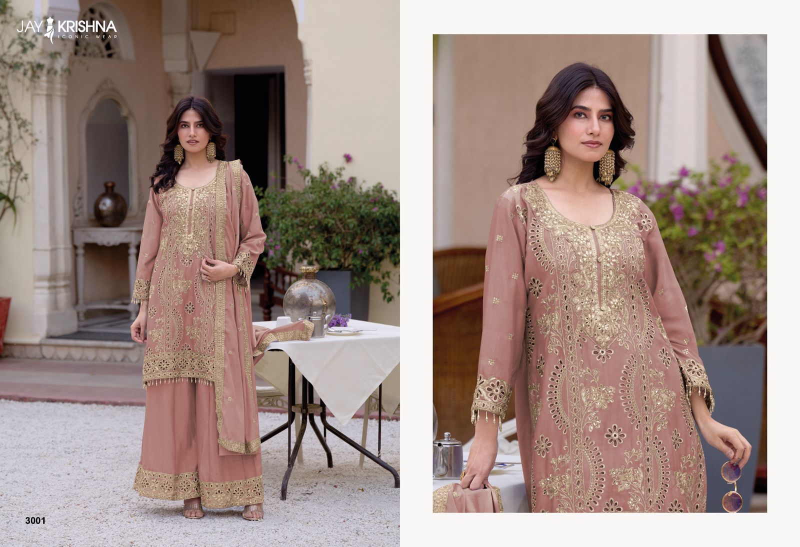 Your Choice Readymade 3 Elegant Heavy Chinon Sharara Suit Wholesale Collection - Image 2
