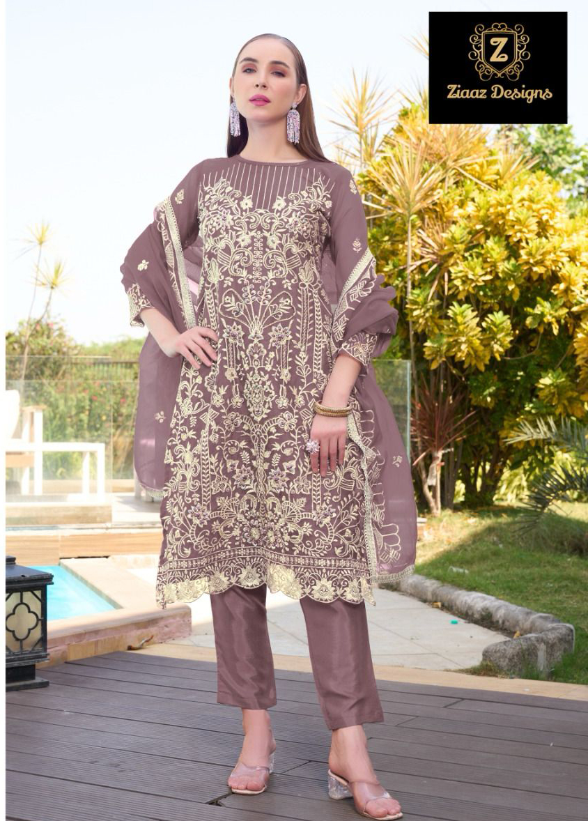 Ziaaz Designs 804 Organza Embroidered Pakistani Suit (5) - Copy