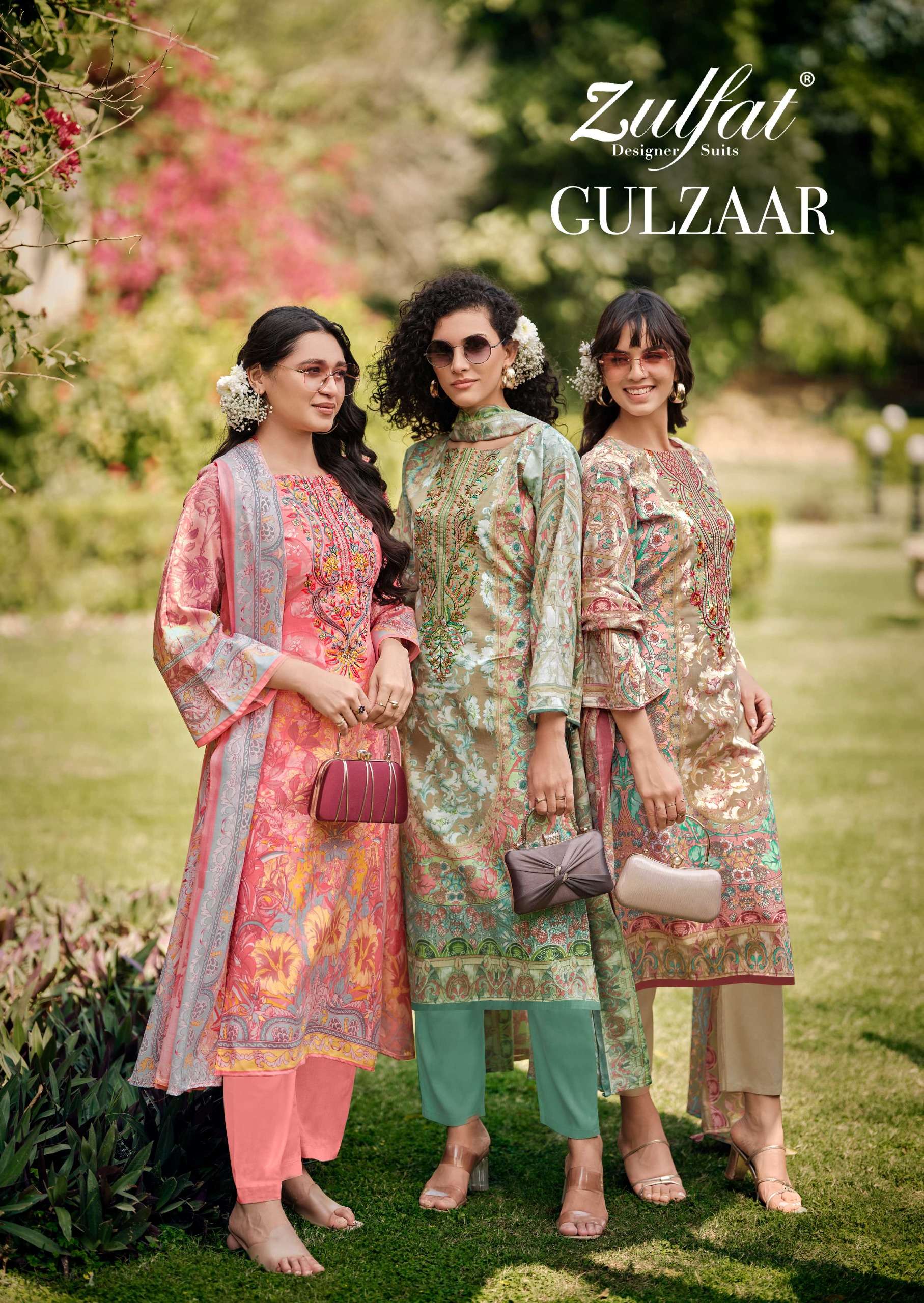 Zulfat Designer Gulzaar Cotton Prints With Fancy Works Wholesale Dress Material Collection