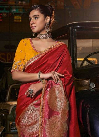 Vardan Ethnic Premium printed Silk Sarees fancy Designer Blouse