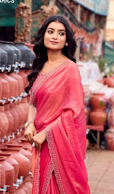 Kashvi Silver Stone Vol 17 Fancy Satinv Jharkan Work Wholesale Saree Collection