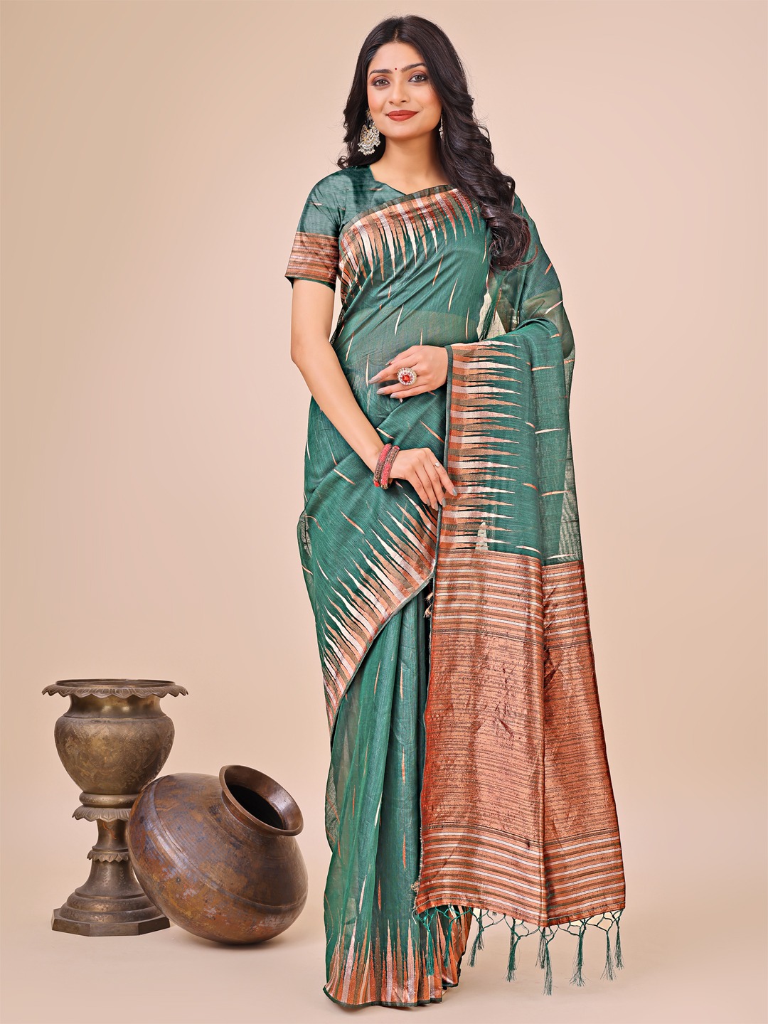 ASTITA Tara Sitara Linen Cotton Sarees Wholesale Catalog - Image 4
