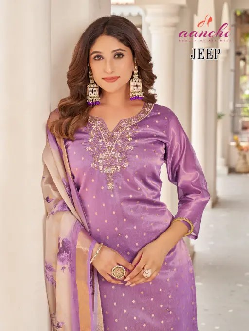 Aanchi Jeep 3-Piece Straight Fancy Wholesale Readymade Salwar Suit - Image 2