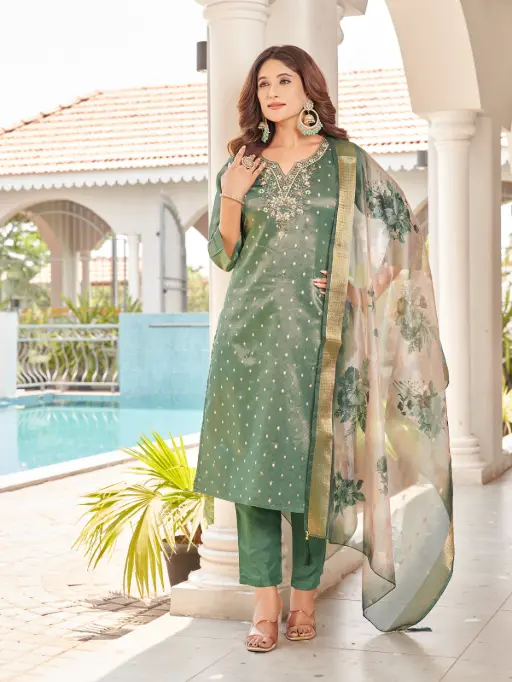 Aanchi Jeep 3-Piece Straight Fancy Wholesale Readymade Salwar Suit - Image 4