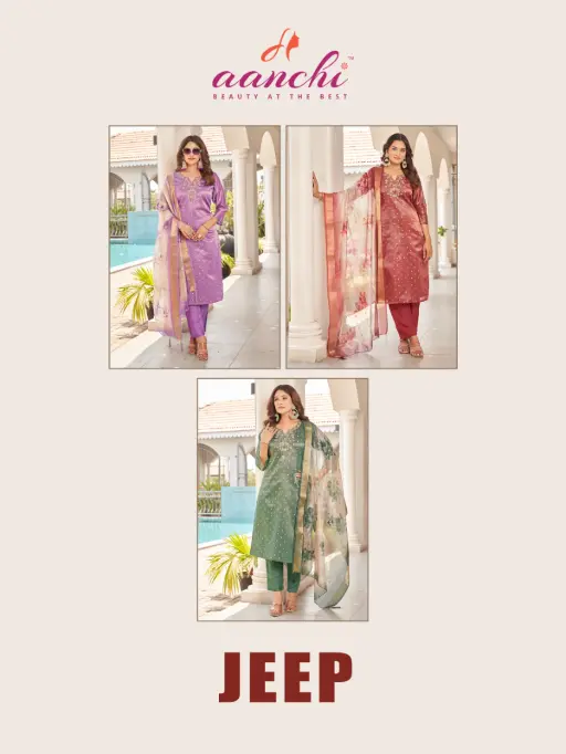 Aanchi Jeep 3-Piece Straight Fancy Wholesale Readymade Salwar Suit - Image 8