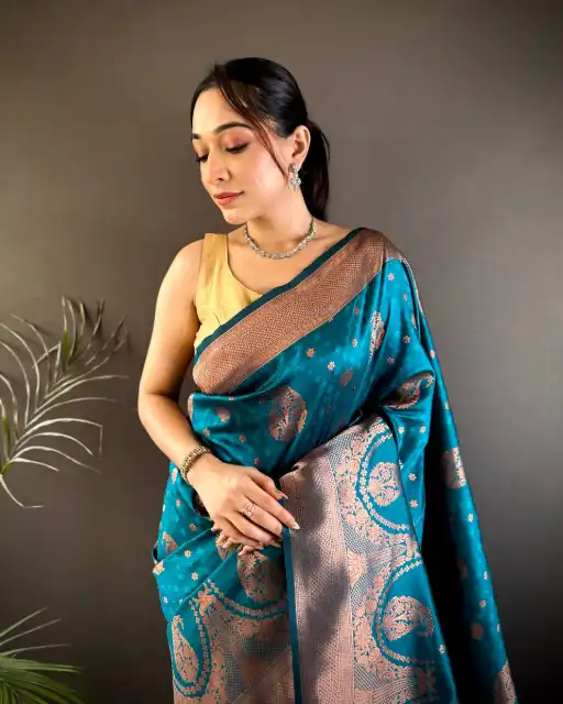 Aarti Soft Silk with Copper Jari Weaving Banarasi Saree Collection