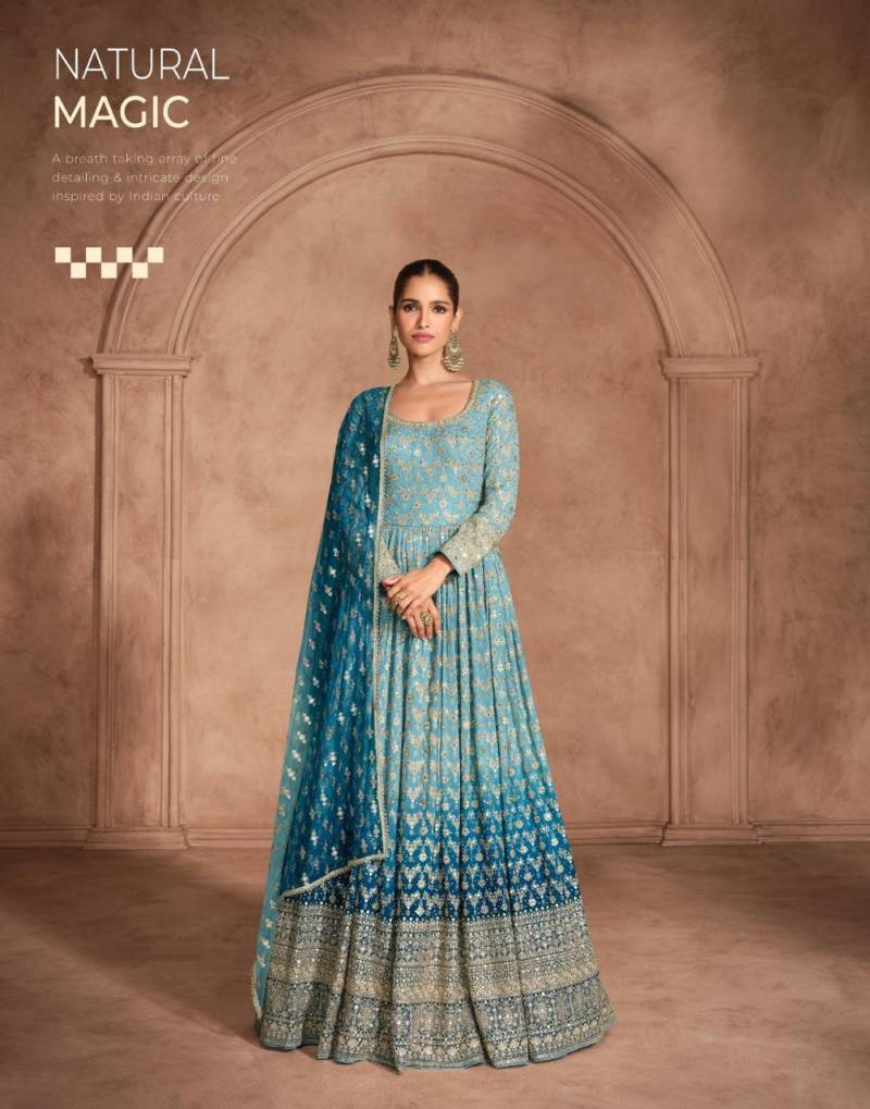 Aditi 5687 To 5689 Designer Georgette Gown With Dupatta Wholesale Catalog