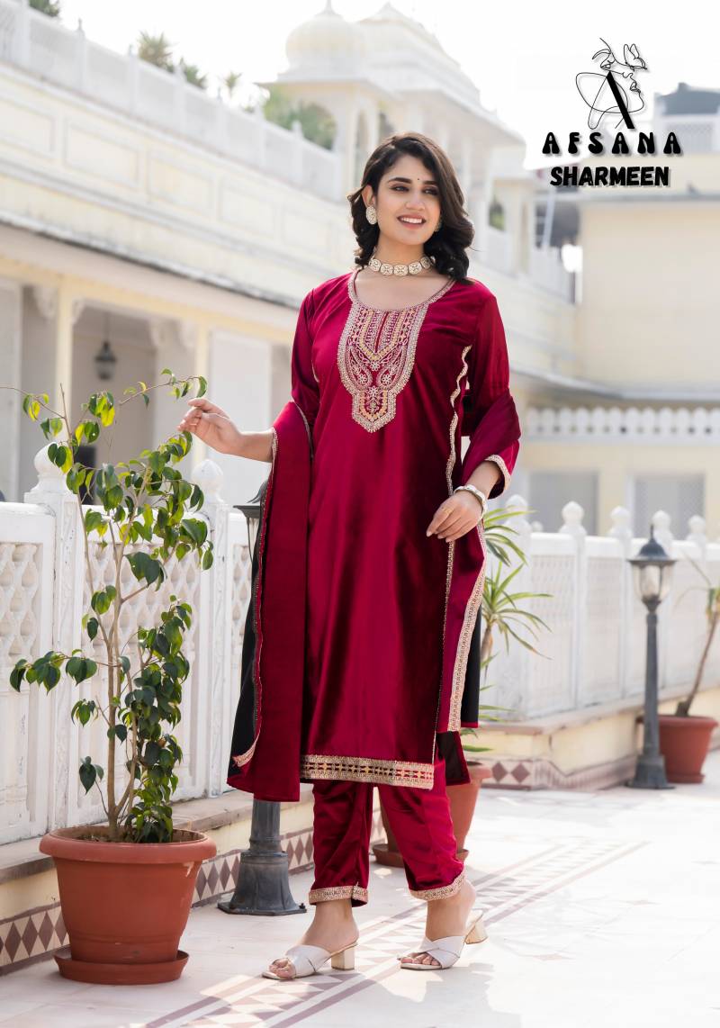 Afsana Sharmeen Viscose Makhmal Readymade Salwar Suit Collection
