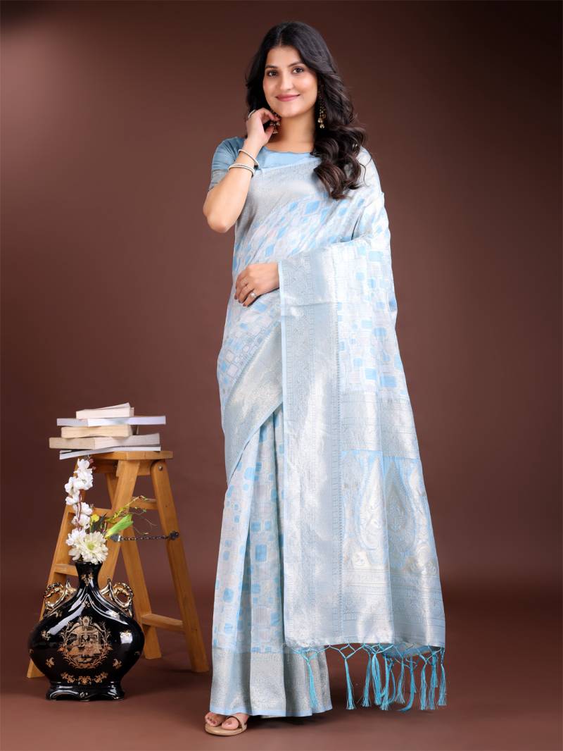 Ast Mango Silk Linen Cotton Fancy Saree Wholesale Collection - Image 5