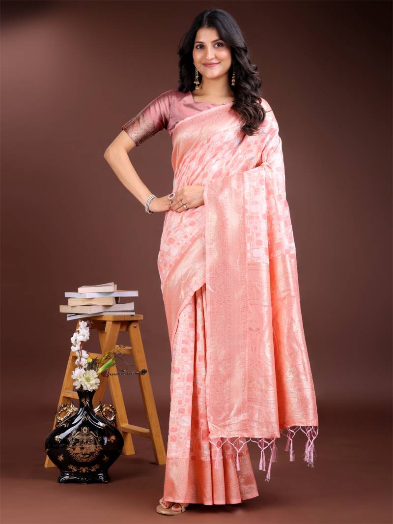 Ast Mango Silk Linen Cotton Fancy Saree Wholesale Collection - Image 2
