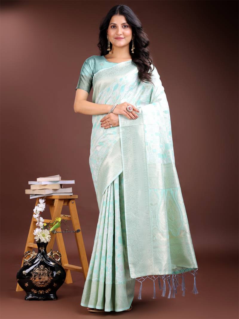 Ast Mango Silk Linen Cotton Fancy Saree Wholesale Collection - Image 4