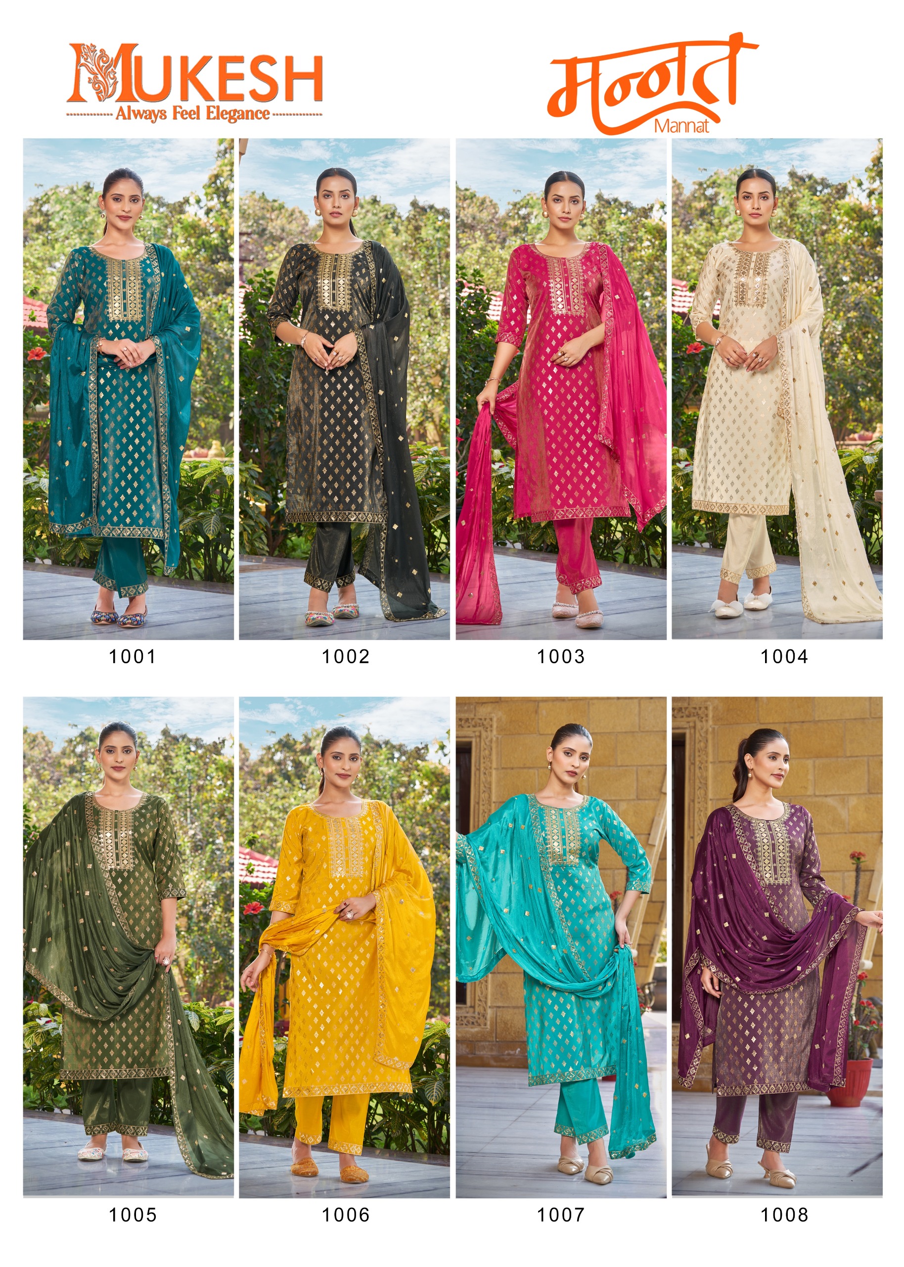 Banwery Mannat Roman Viscose Embroidered Readymade Salwar Suit Collection - Image 15