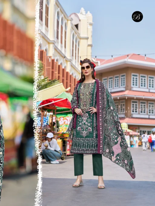 Belliza Naira Vol-100 Premium Karachi Cotton Suit Collection - Image 8