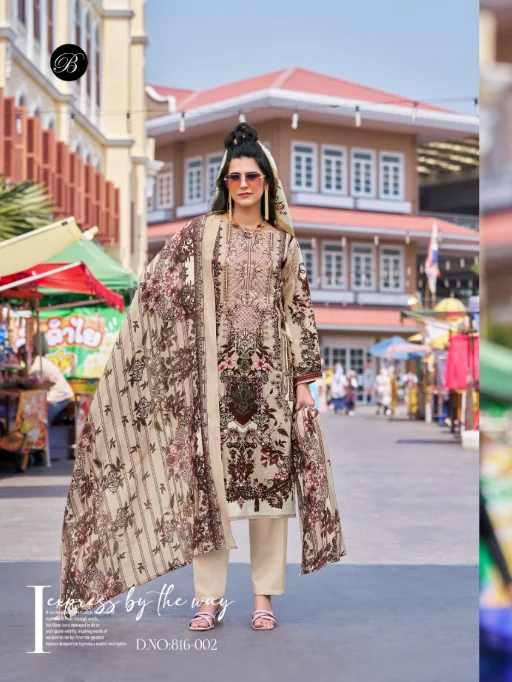 Belliza Naira Vol-100 Premium Karachi Cotton Suit Collection - Image 9