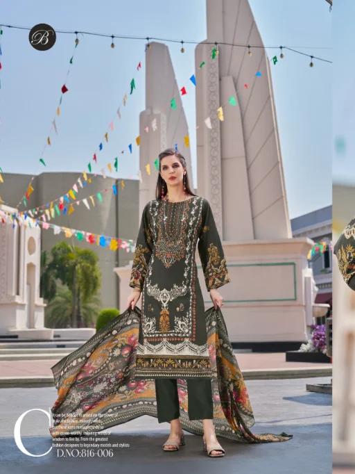 Belliza Naira Vol-100 Premium Karachi Cotton Suit Collection - Image 5