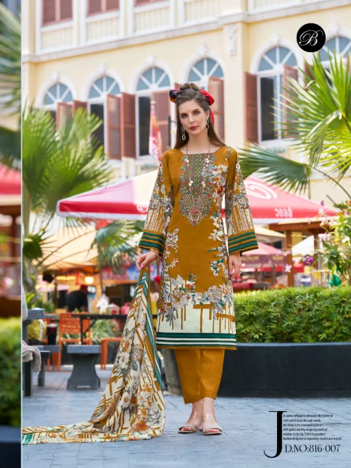 Belliza Naira Vol-100 Premium Karachi Cotton Suit Collection - Image 6