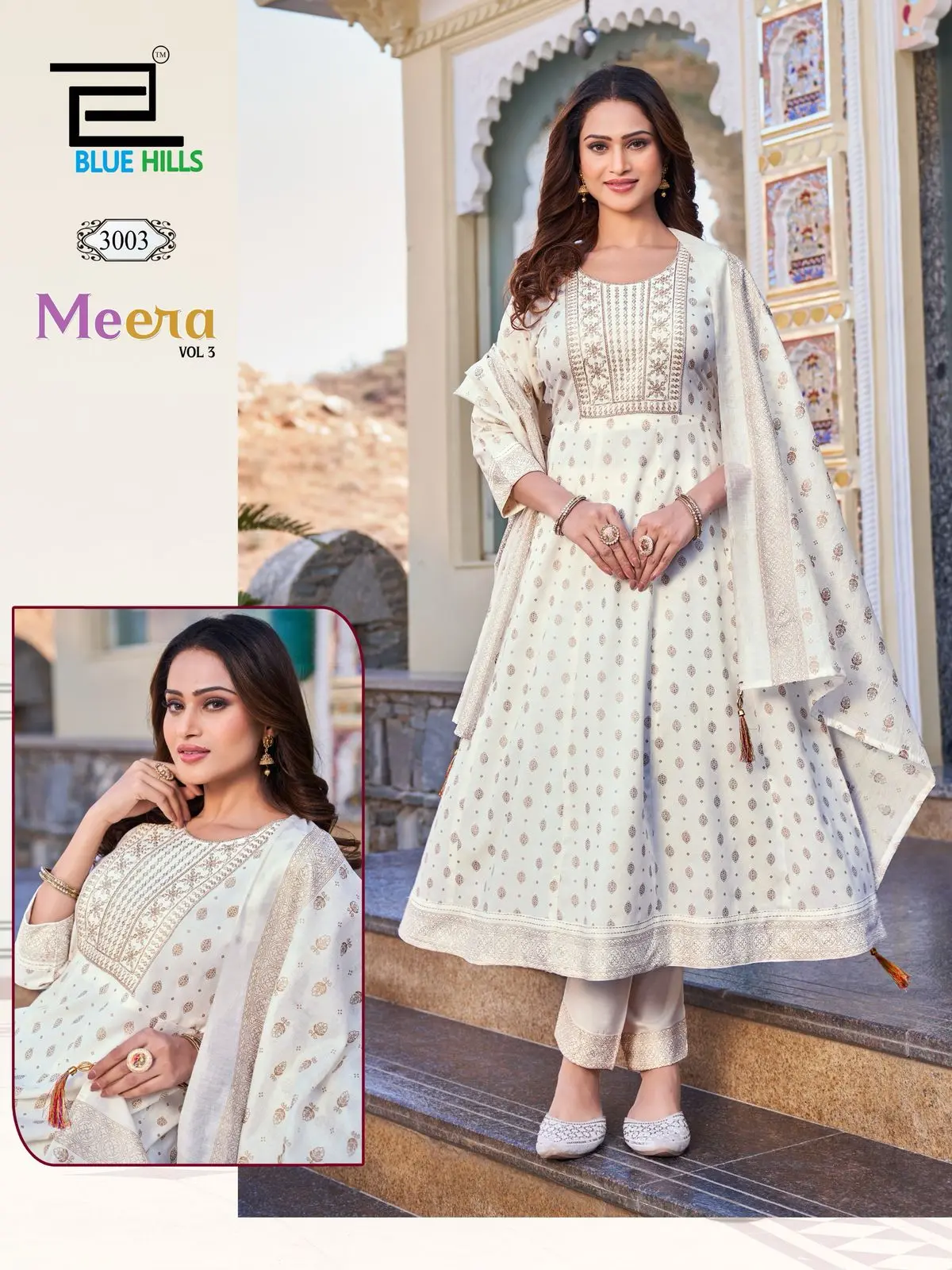 Blue Hills Meera Vol 3 Rayon Readymade Anarkali Suits Catalog — Wholesale Anarkali Kurti, Blue Hills wholesale from Surat - Gallery Image 3